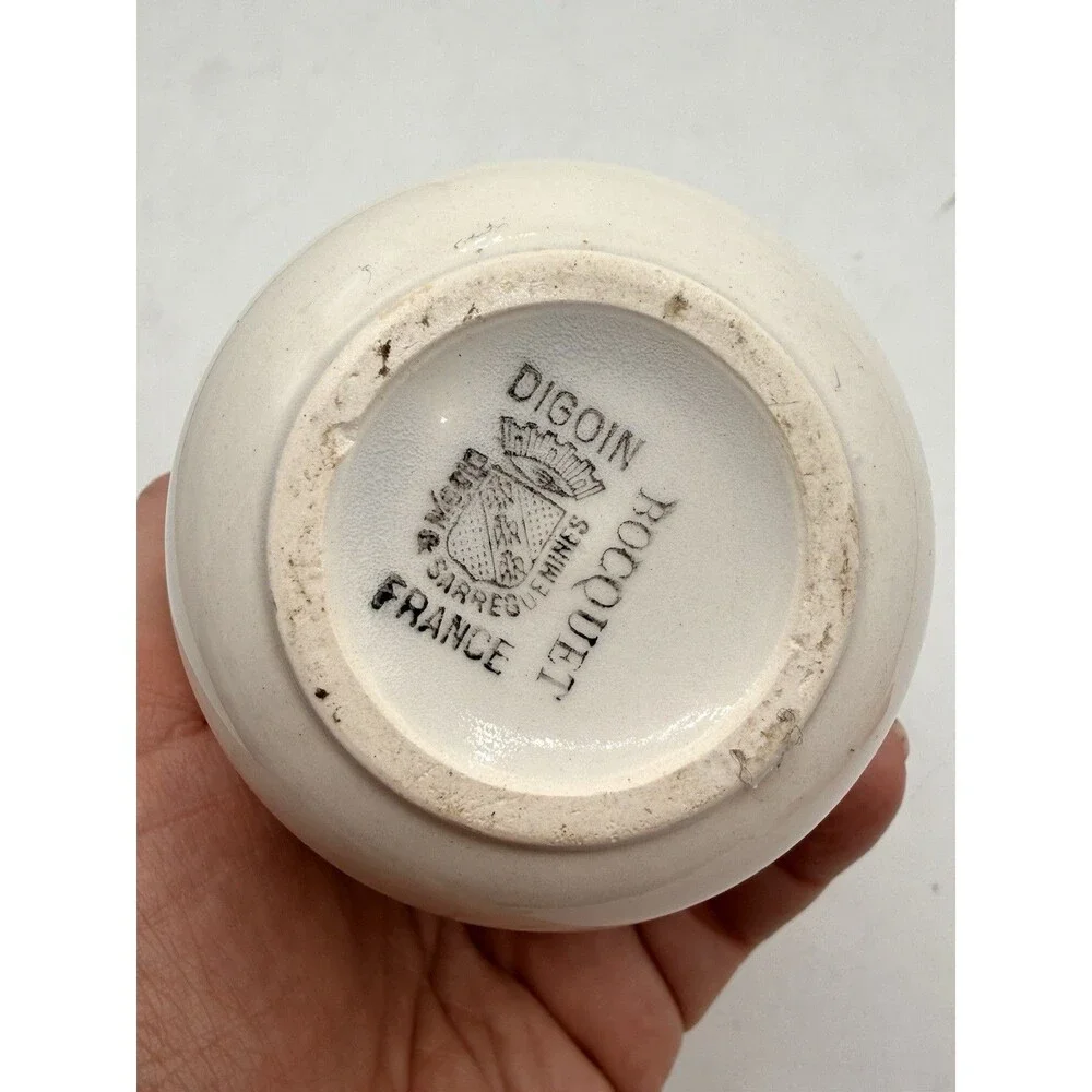 Vintage DIGOIN & SARREGUEMINES  MUSTARD JAR with Lid ~ Made in FRANCE